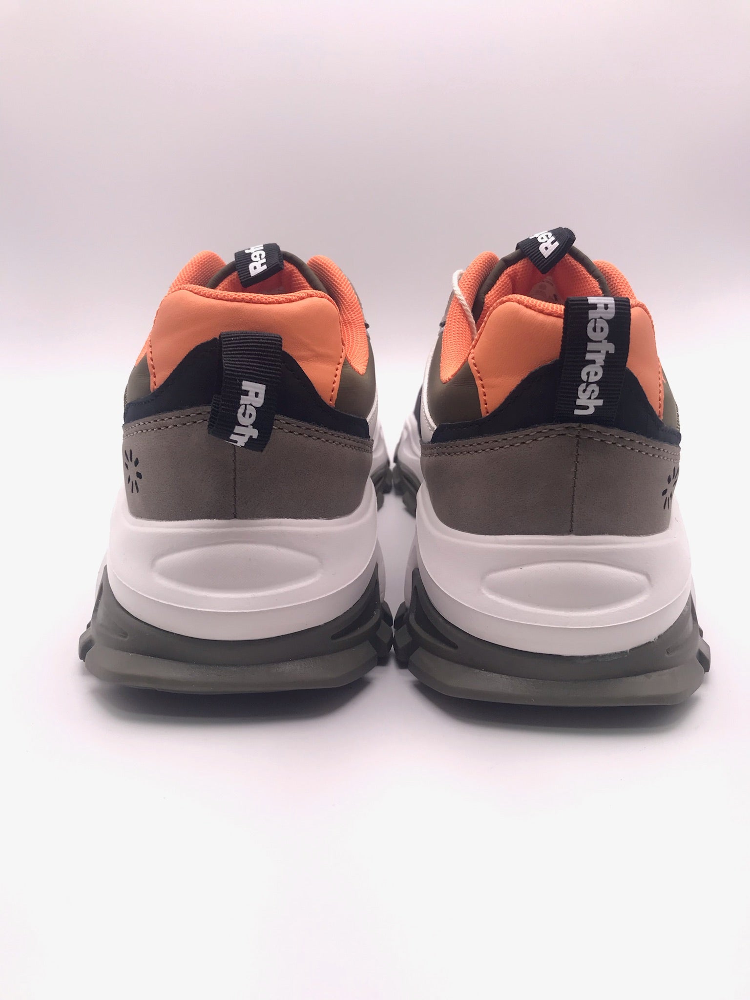 TÊNIS REFRESH VERDE  MILITAR BRANCO PRETO LARANJA IMPERMEAVEL BICUDO SOLA PLATAFORMA ATACADORES