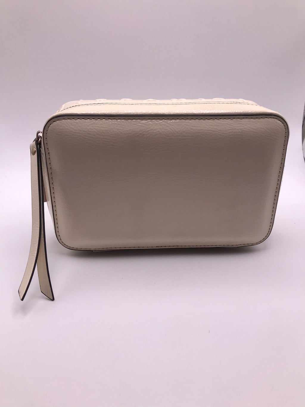 BOLSA CLUTCH HISPANITAS CREME ECO PELE LOGO ALTO RELEVO ALÇA REMOVÍVEL AJUSTÁVEL MALA