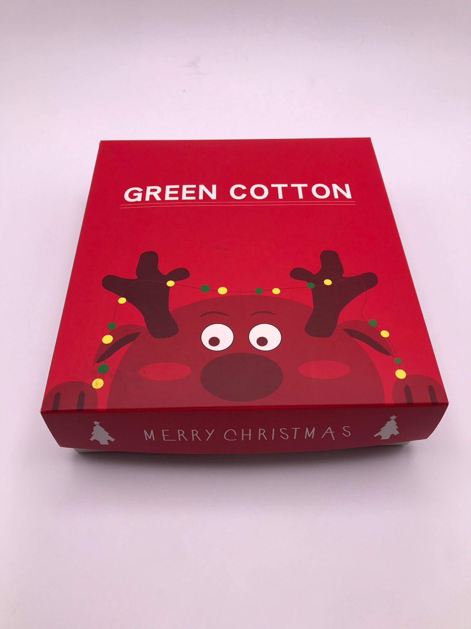 MEIA KIT 4 PARES G&C GREEN COTTON CAIXA NATAL PAPAI NOEL RENA POMPOM  BORDADO VERMELHO AZUL