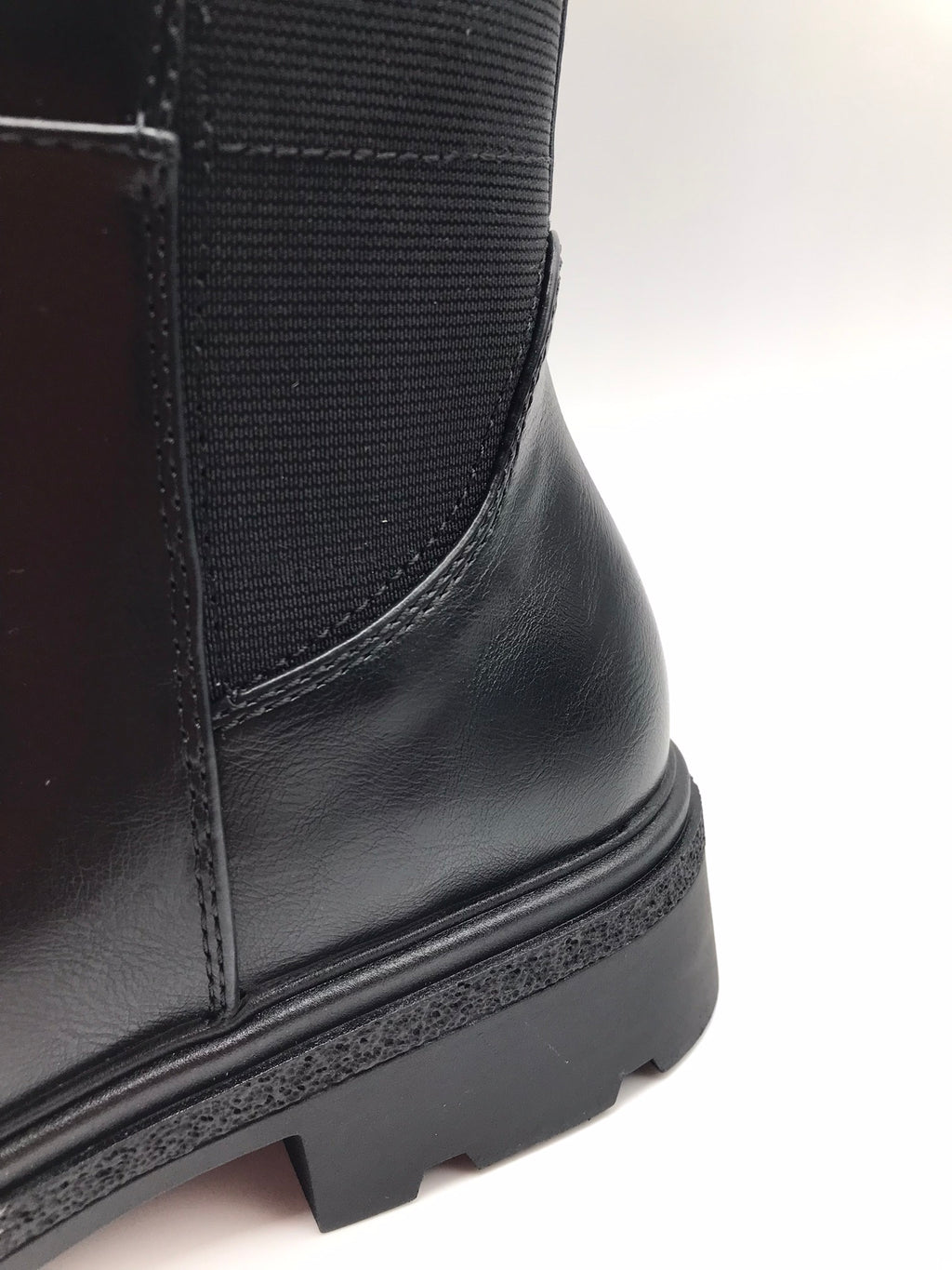 BOTA GALOCHA REFRESH  PRETO ECO PELE DETALHE LOGO LATERAL ZIPER TECIDO ELÁSTICO TRASEIRO CANO ALTO LONGO