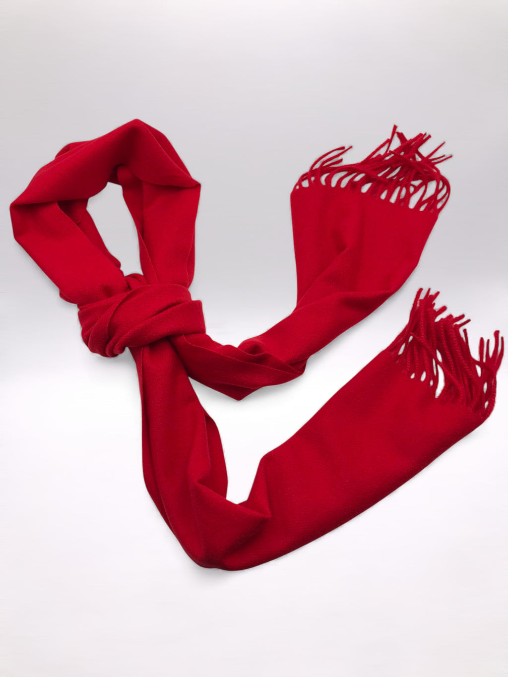 CACHECOL CASHMERE VERMELHO FRANJA