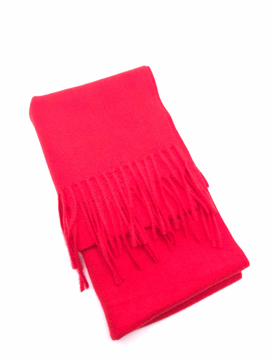CACHECOL CASHMERE VERMELHO FRANJA