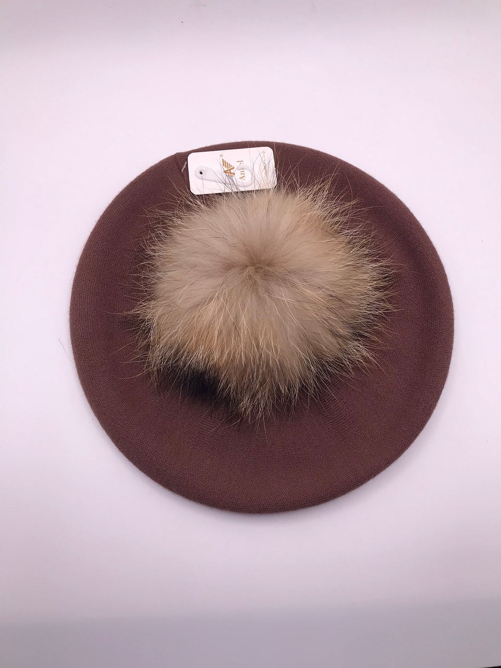 BOINA CASTANHO POMPOM PELO CASTANHO