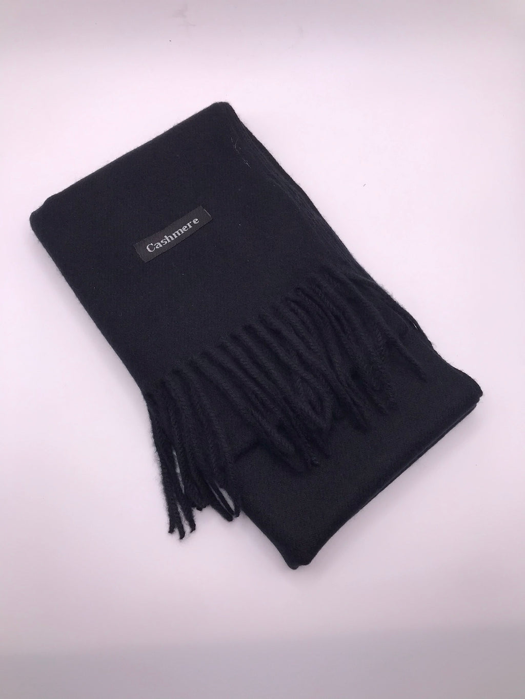 CACHECOL CASHMERE PRETO FRANJA