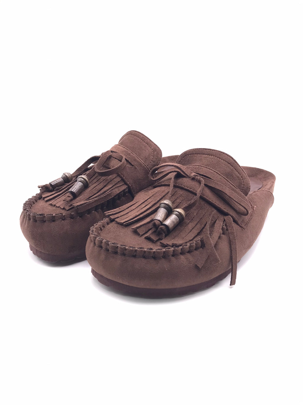 SOCAS IDEAL SHOES CASTANHO ESCURO CAMURÇA FRANJA