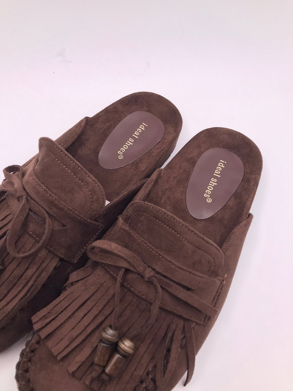 SOCAS IDEAL SHOES CASTANHO ESCURO CAMURÇA FRANJA