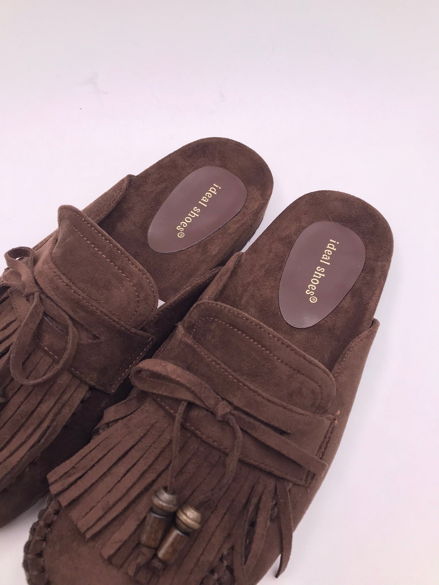 SOCAS IDEAL SHOES CASTANHO ESCURO CAMURÇA FRANJA