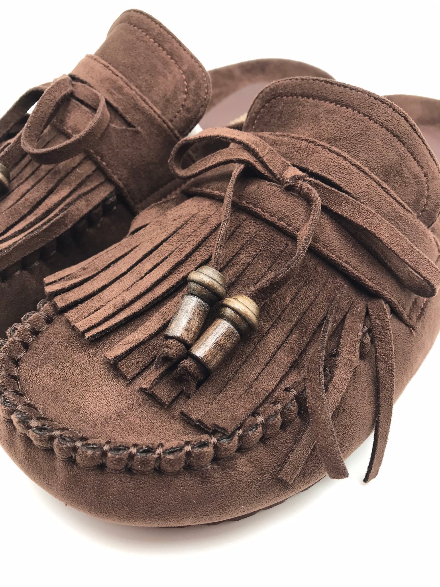 SOCAS IDEAL SHOES CASTANHO ESCURO CAMURÇA FRANJA
