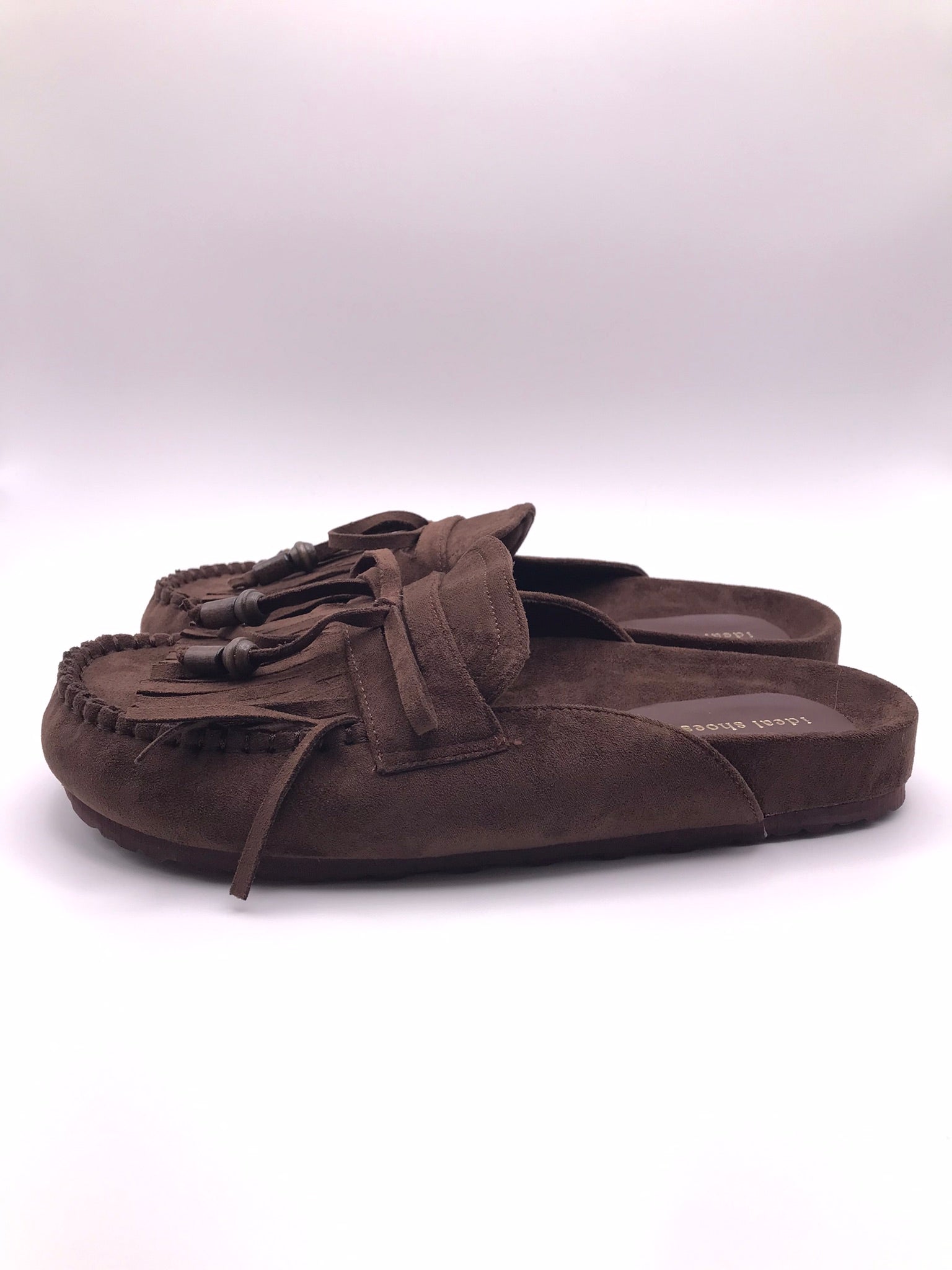 SOCAS IDEAL SHOES CASTANHO ESCURO CAMURÇA FRANJA