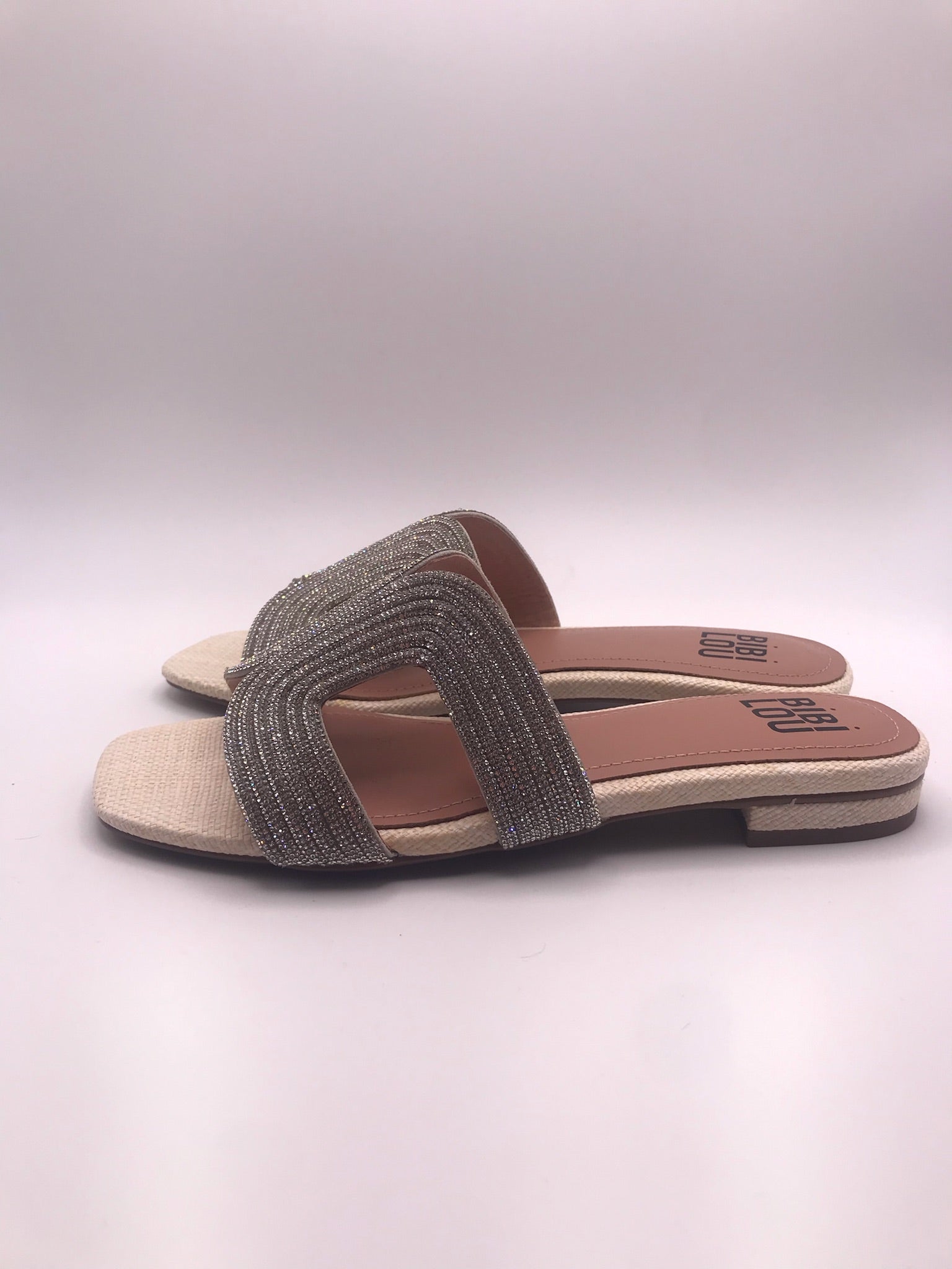 CHINELO SANDÁLIA BIBI LOU BRILHO COURO CREME