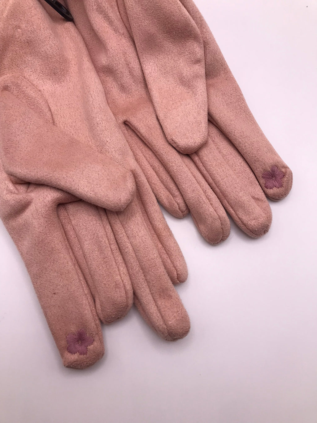 LUVA CAMURÇA ROSA POMPOM PELOS INDICADOR TOUTCH