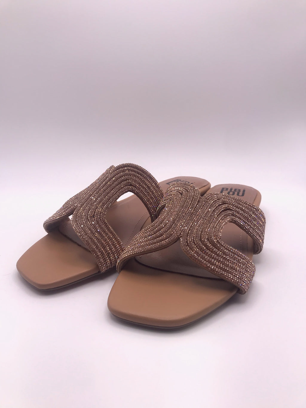 CHINELO SANDÁLIA BIBI LOU BRILHO COURO CASTANHO CARAMELO