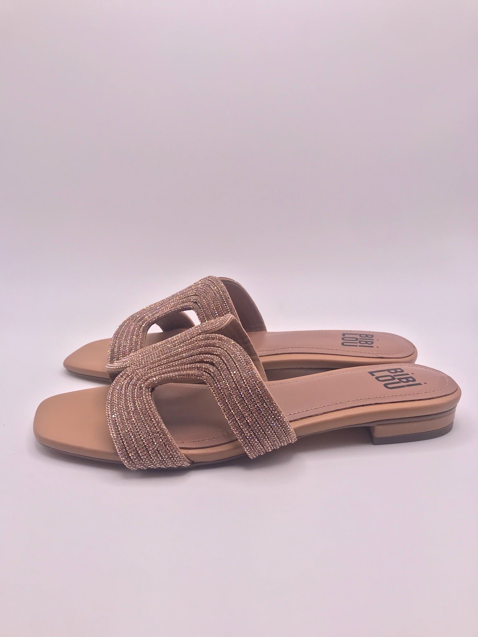 CHINELO SANDÁLIA BIBI LOU BRILHO COURO CASTANHO CARAMELO