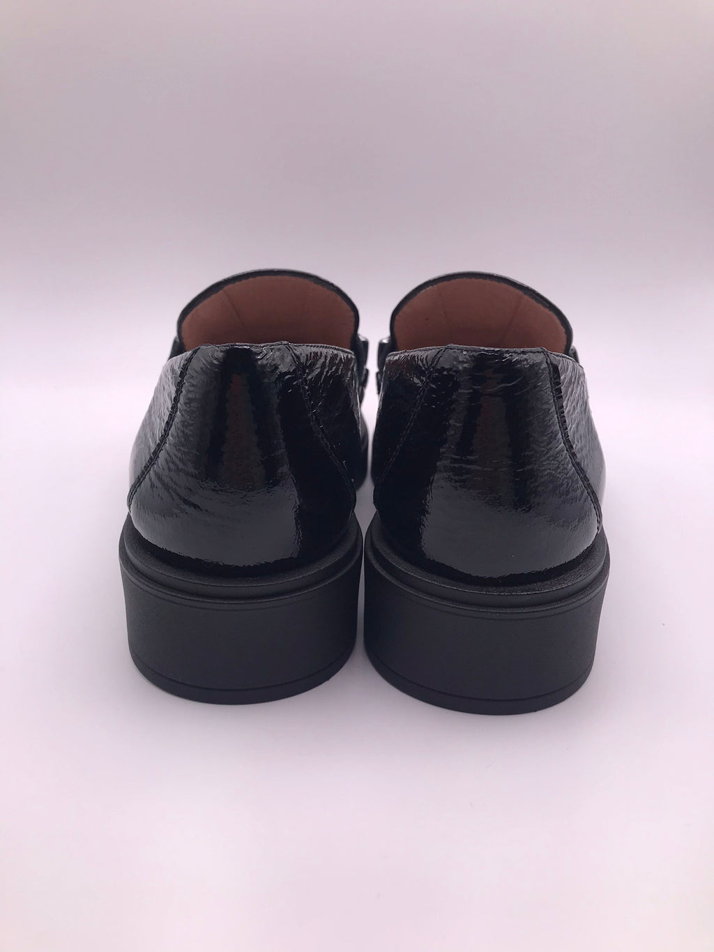 MOCASSIM SALTO HISPANITAS PRETO COURO FIVELA PRATA H LOGO