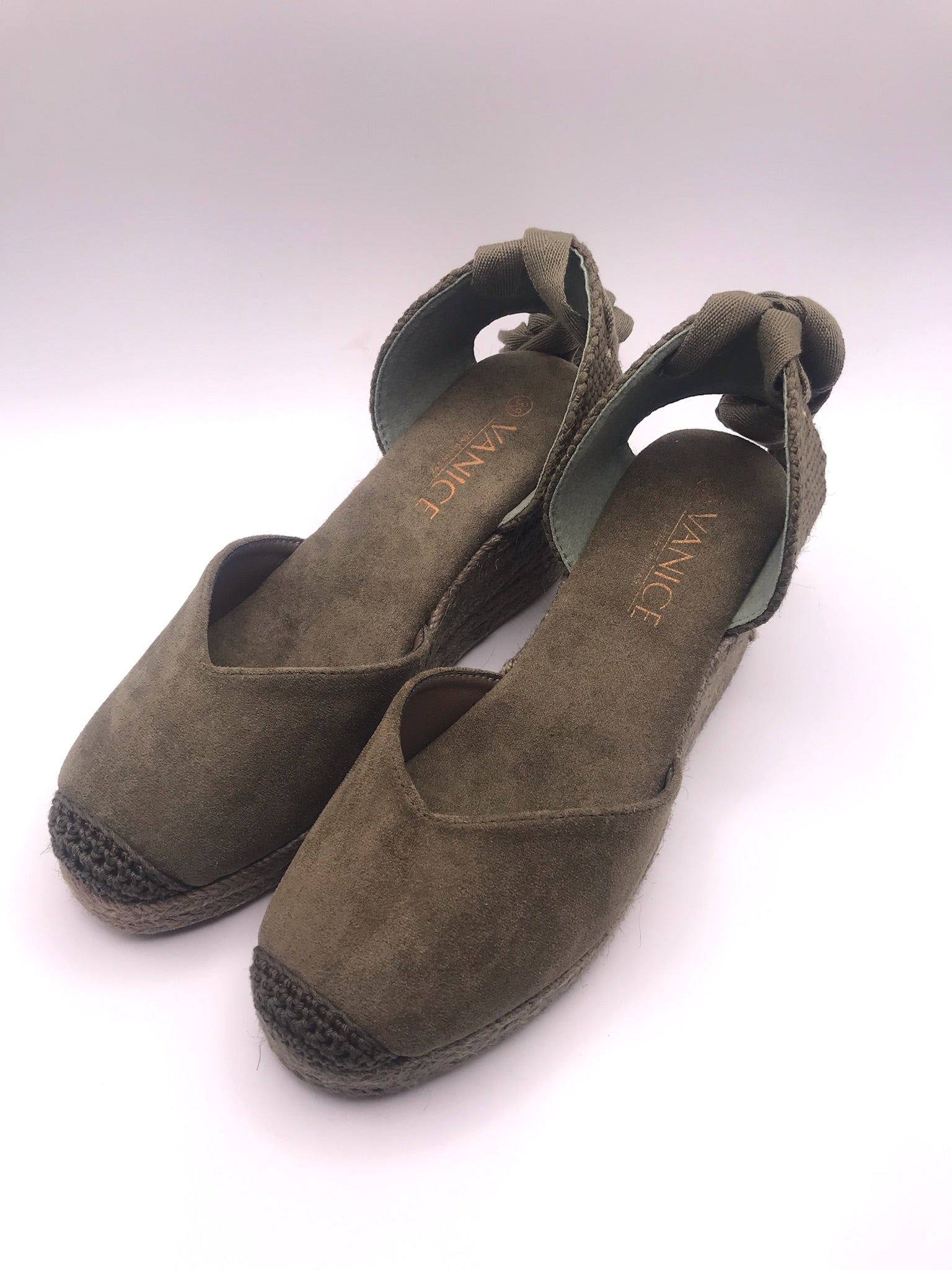 Alpercatas de Cunha Verde Tropa Senhora Vanice; Sandálias de Salto com Atacadores no Tornozelo; Sapatos de Corda Estilo Boho para Verão