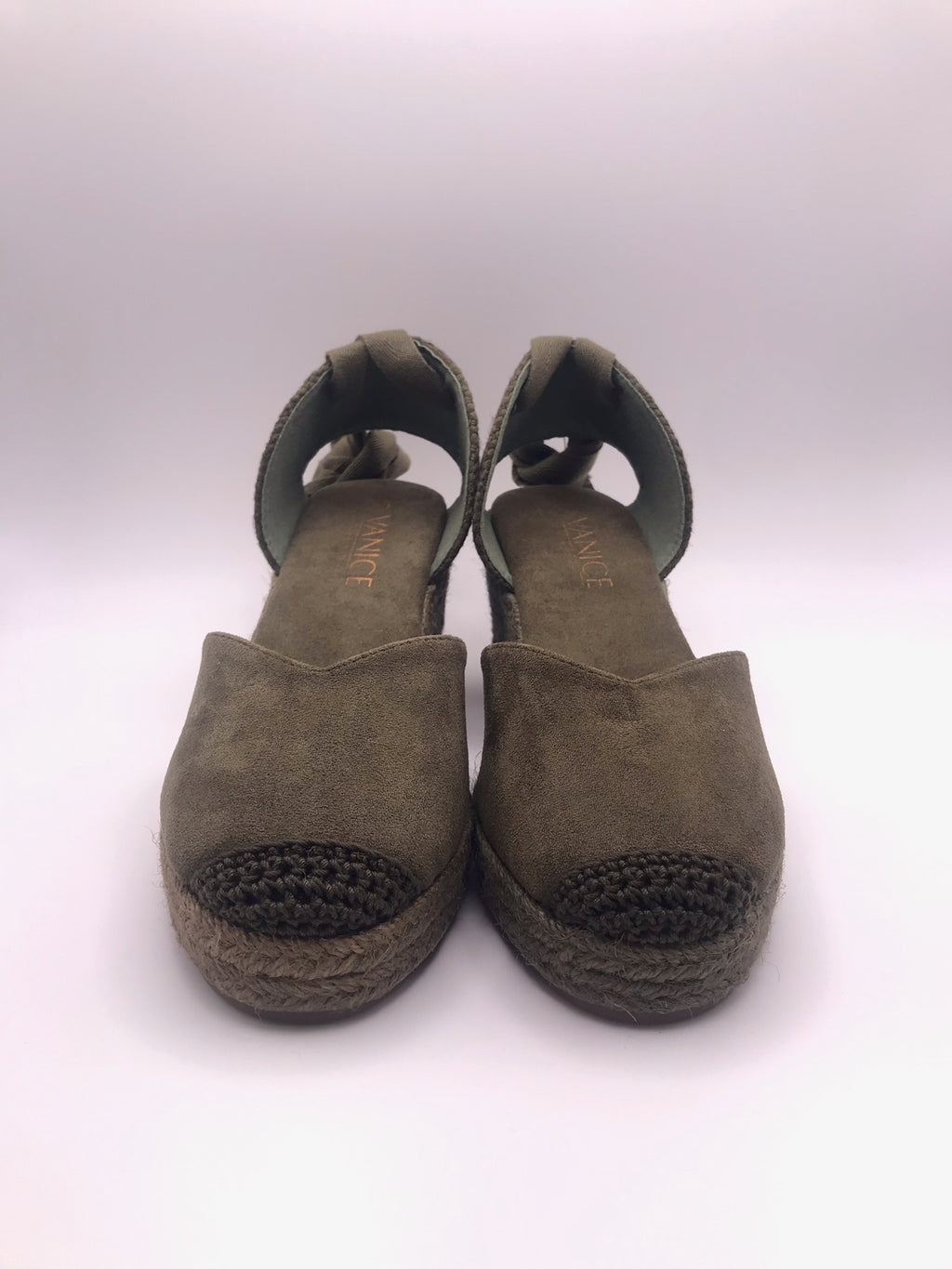 Alpercatas de Cunha Verde Tropa Senhora Vanice; Sandálias de Salto com Atacadores no Tornozelo; Sapatos de Corda Estilo Boho para Verão
