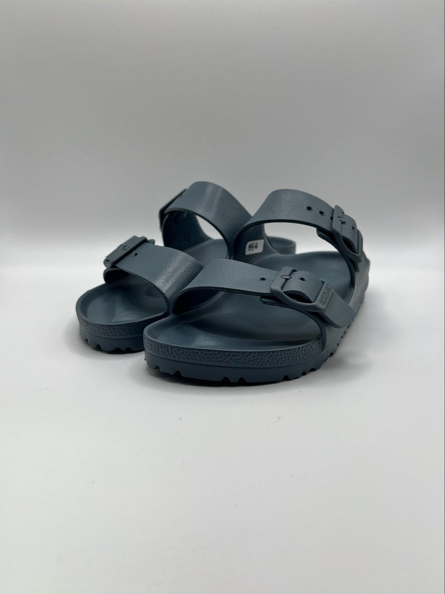 Sandálias Birkenstock Arizona EVA duas tiras, chinelos antiderrapantes de verão para homem e mulher, cor azul marinho Basalt Gray, ultraleves e à prova de água, calçado confortável de piscina e praia