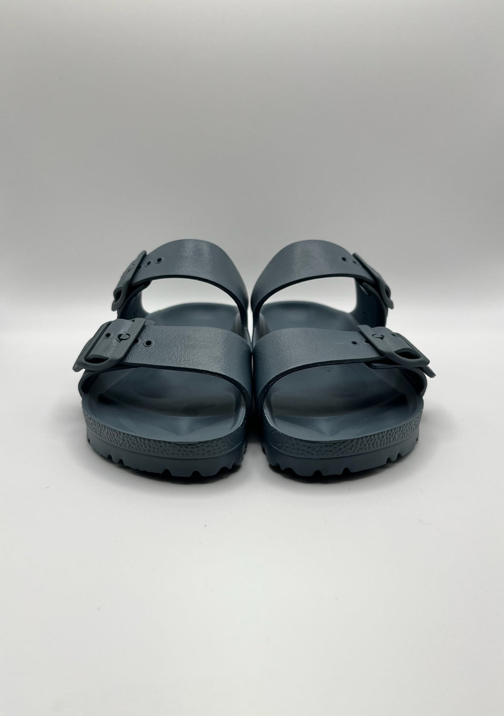 Sandálias Birkenstock Arizona EVA duas tiras, chinelos antiderrapantes de verão para homem e mulher, cor azul marinho Basalt Gray, ultraleves e à prova de água, calçado confortável de piscina e praia