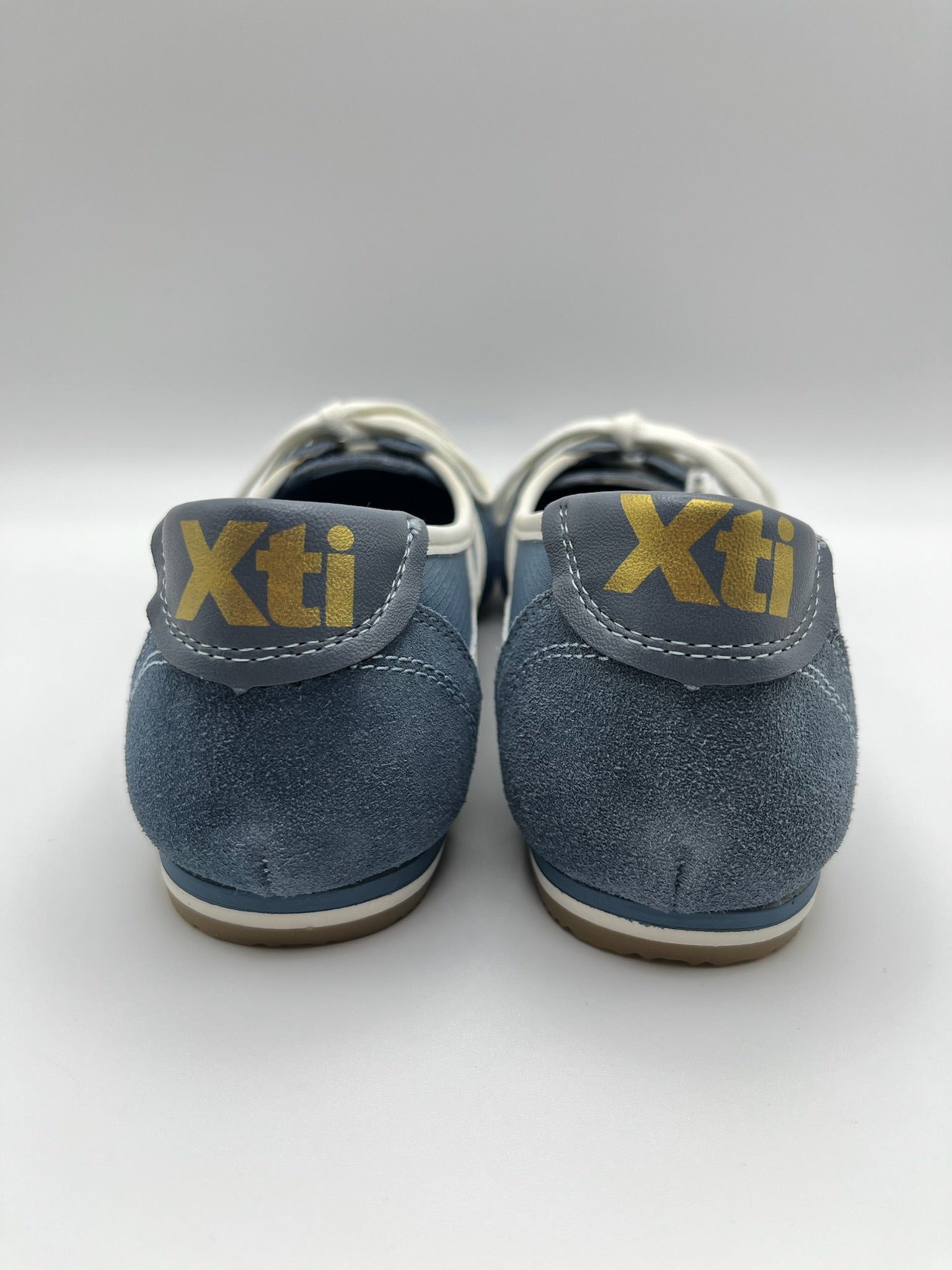 Sapatilhas Casuais Femininas Xti Azul Jeans em Camurça e Lona; Sabrinas Sapatos Tenis Modelo Balangai super Confortáveis