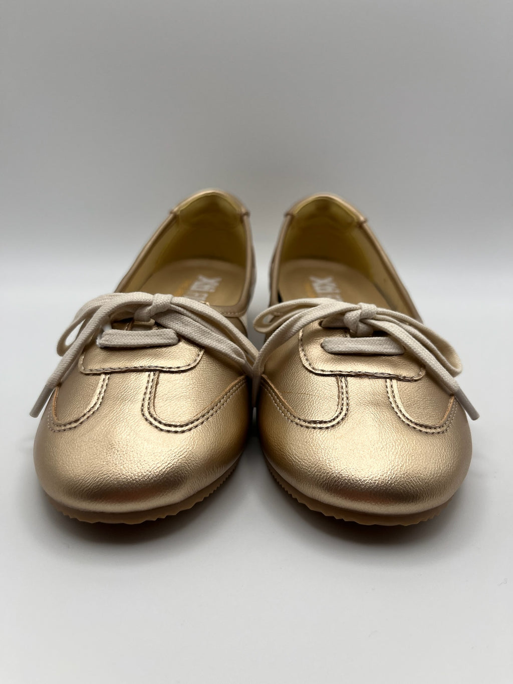 Sapatilhas Casuais Femininas Xti Dourado Oro em Camurça e Lona; Sabrinas Sapatos Tenis Modelo Balangai super Confortáveis
