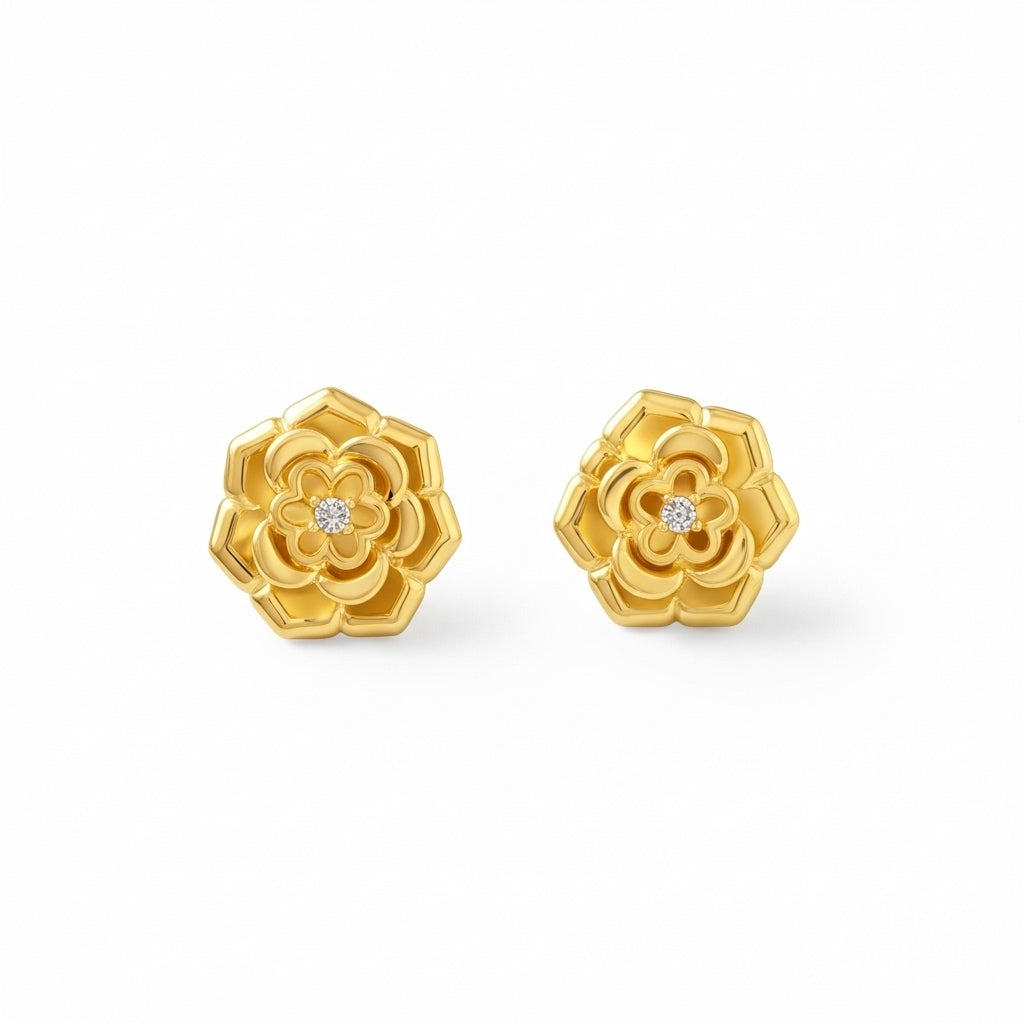BRINCO DOURADO FLOR