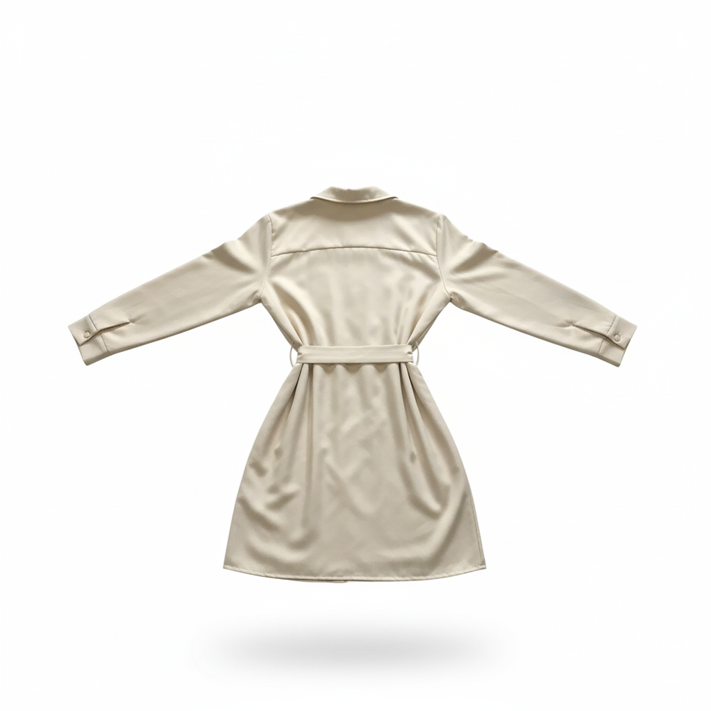 VESTIDO FREE SPIRIT CREME DRAPEADO CINTO AMARRAÇÃO BOLSO FAKE