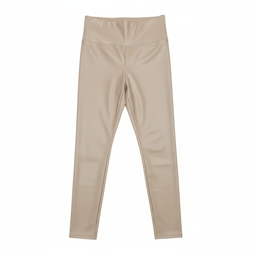 CALÇA SKINNY BEGE OFF WHITE CINZA ECO PELE ELASTICO FESTA