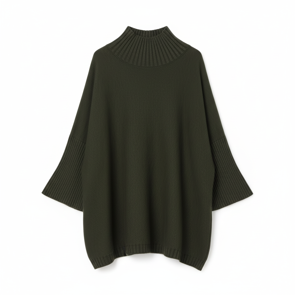CAMISOLA GOLA ALTA 6° SHOP VERDE MILITAR CACHARREL MANGA 3/4 CANELADA