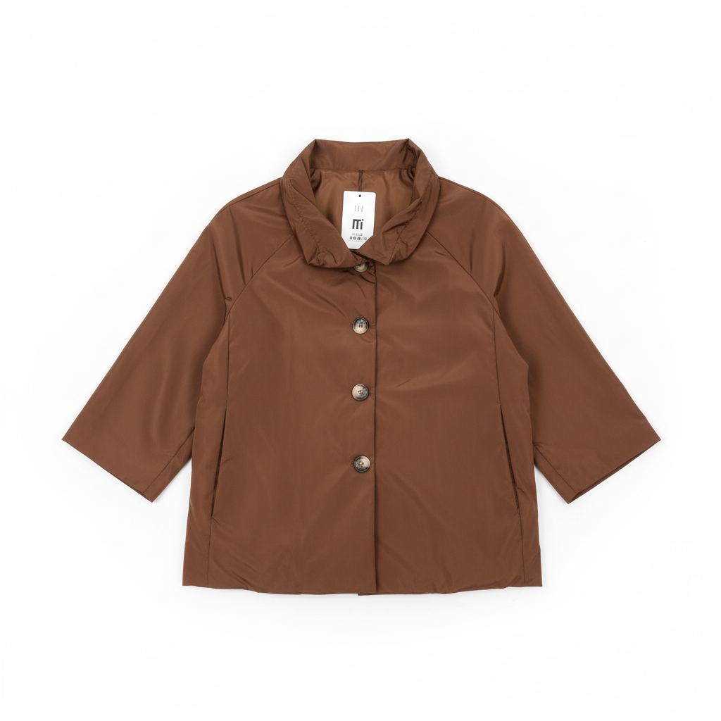 CASACO CASTANHO BOTÕES CASTANHO E BRANCO