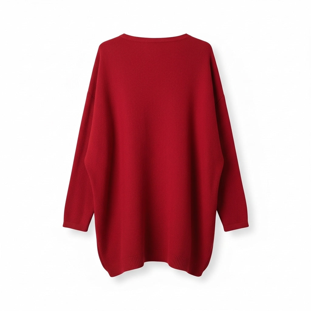 CAMISOLA BORDO DECOTE EM BICO CAMISA DE MANGA CUMPRIDA