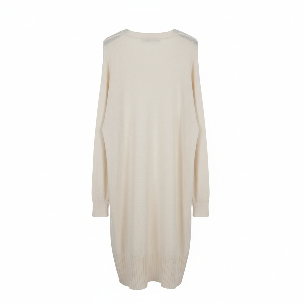 CAMISOLA CREME PUNHO BARRA CANELADO BOLSO DUPLO FRONTAL DECOTE EM BICO