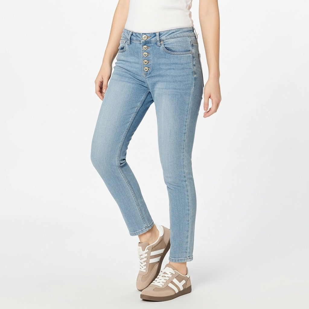 CALÇA SKINNY NEW COLLECTION DE GANGA  6 BOTÕES CORAÇÃO