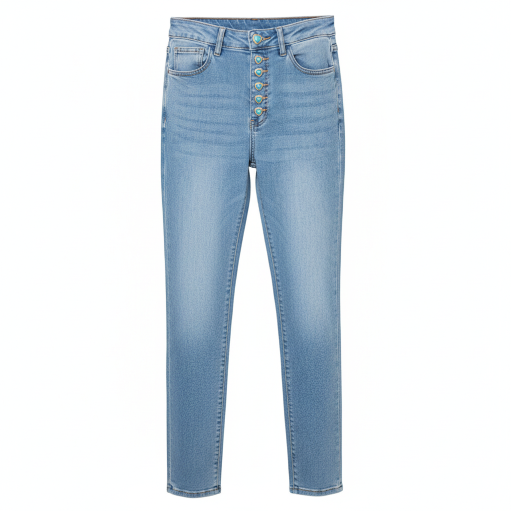 CALÇA SKINNY NEW COLLECTION DE GANGA  6 BOTÕES CORAÇÃO