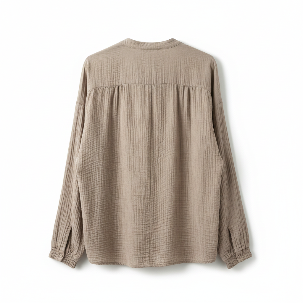 CAMISOLA CAMILLE FRANCE CINZA DECOTE EM BICO BABADOS