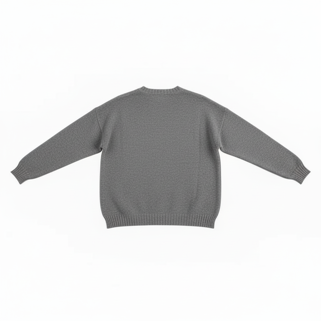 CAMISOLA 6° SHOP CINZA DECOTE EM BICO MANGA CUMPRIDA CANELADA FENDA LATERAL
