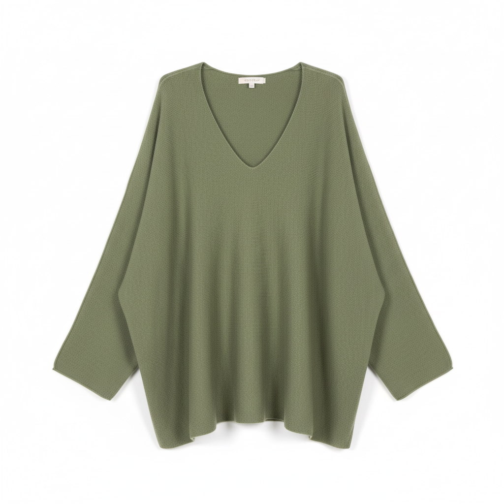 CAMISOLA FREE SPIRIT VERDE MILITAR DECOTE EM BICO CAMISA DE MANGA CUMPRIDA APLIQUES DE BOTÕES DOURADOS