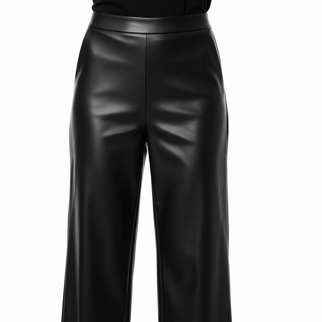 CALÇA FLAIR EGLAF PRETO ECO PELE BOLSOS