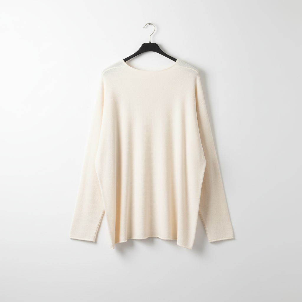 CAMISOLA JEAN LOUIS FRANCOISE CREME DECOTE EM BICO LÃ LISO