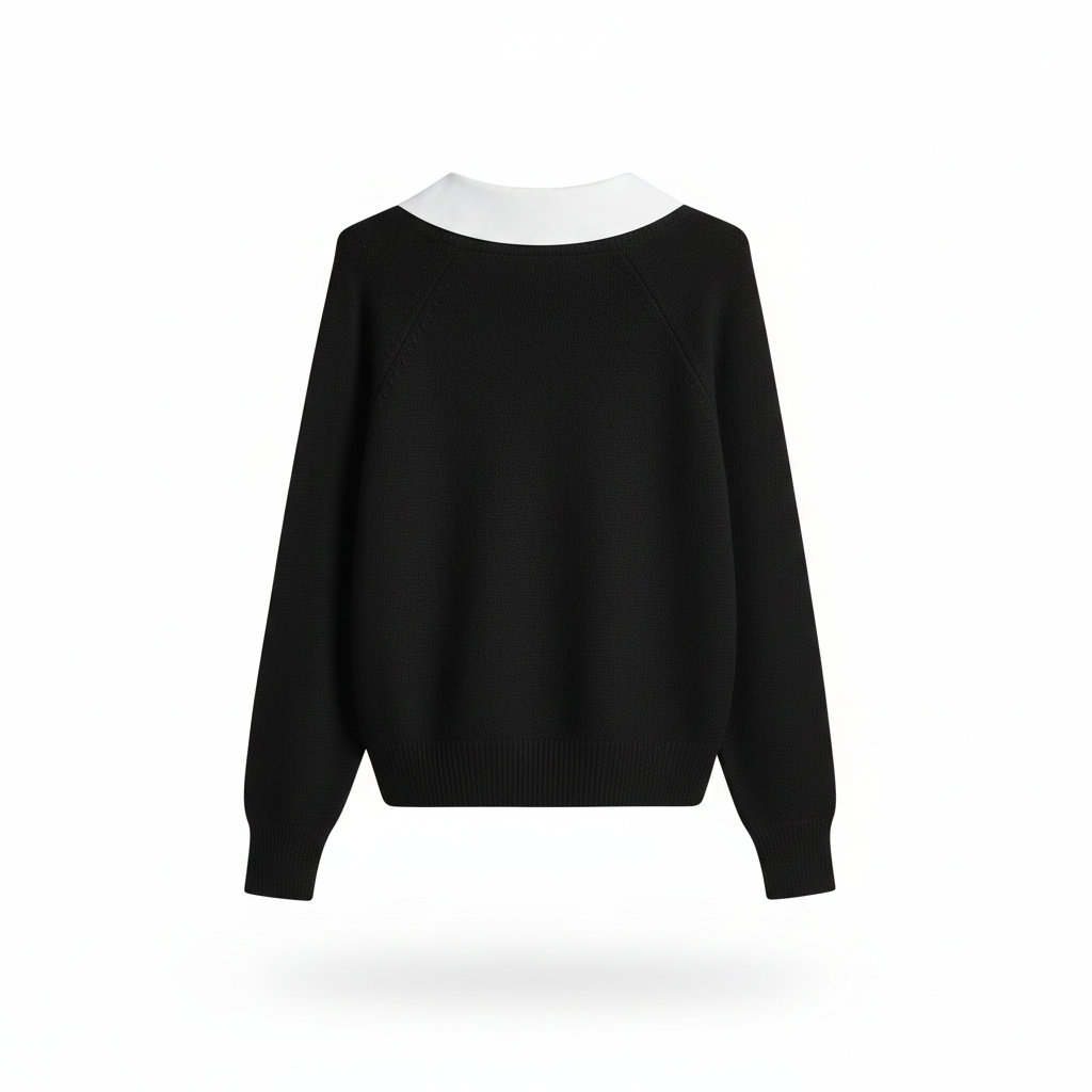 CAMISOLA CAMISA JS MILLENIUM BRANCO PRETO GOLA CAMISA FAKE BOTÕES MANGA CUMPRIDA
