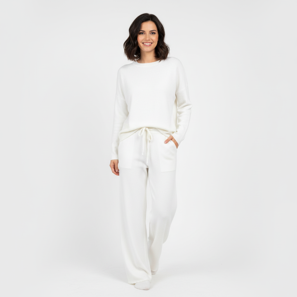 CALÇA RETA FREE SPIRIT BRANCA BOLSOS CINTURA ELASTICO REGULADOR