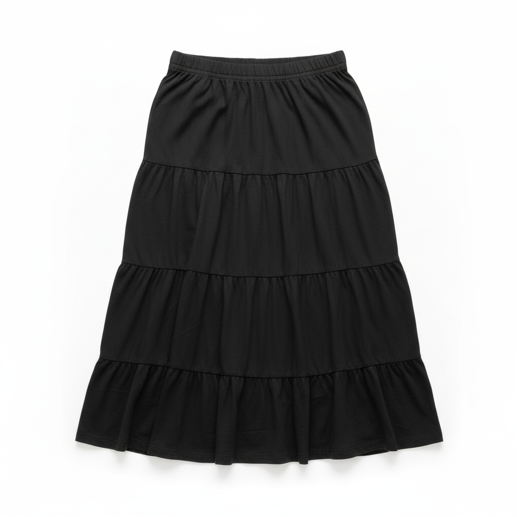 SAIA MIDI CAMILLE FRANCE PRETO TECIDO DRAPEADO