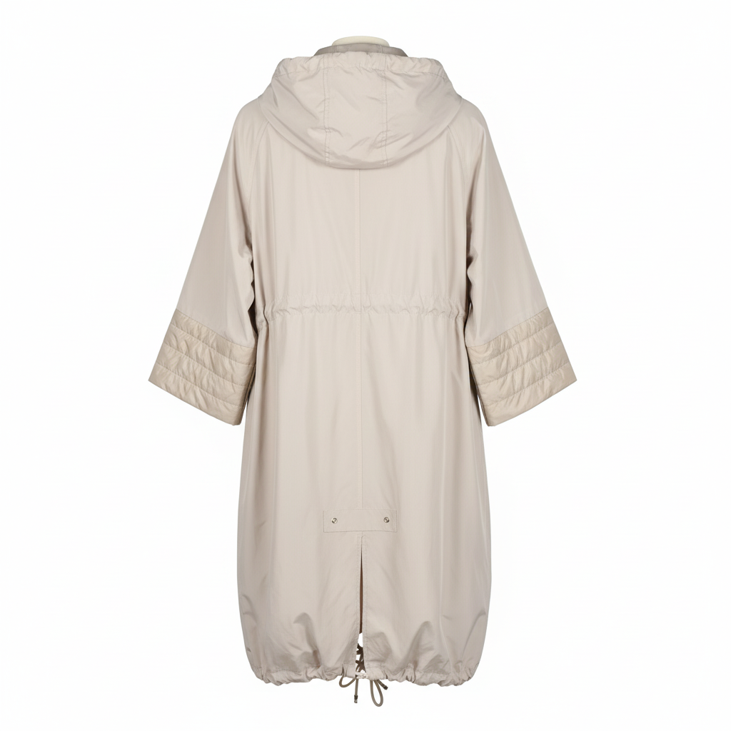 CASACO FLY LUXURY CREME ZIPER IMPERMEAVEL LONGO BOLSOS TOUCA