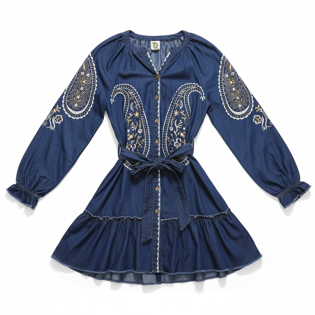 CAMISA SUMITRA AZUL CINTO AMARRAÇÃO MANGA LONGA PADRÃO CORNUCOPIAS