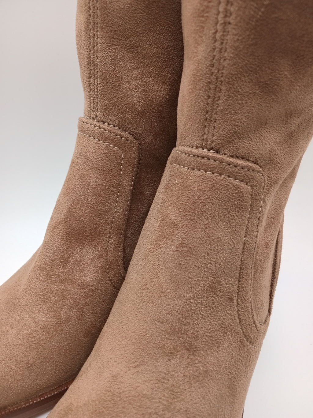 BOTA SALTO FENDA VEXED SHOES CASTANHO TECIDO CAMURÇA BICUDO ZIPER CANO ALTO