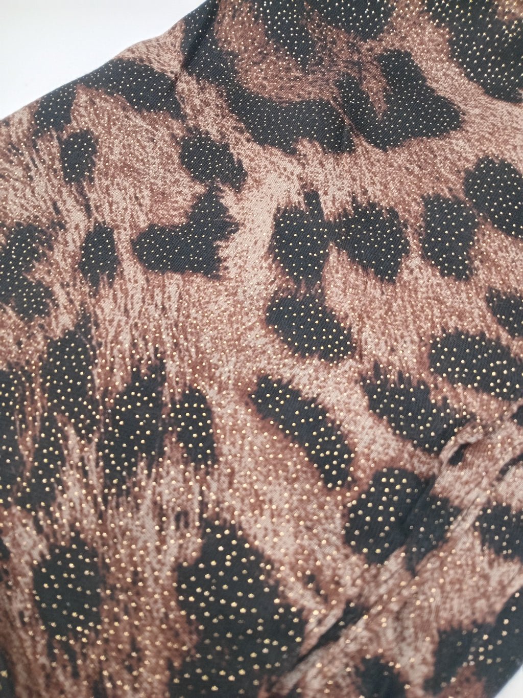 LENÇO LEOPARDO BRILHO ANIMAL PRINT CACHECOL