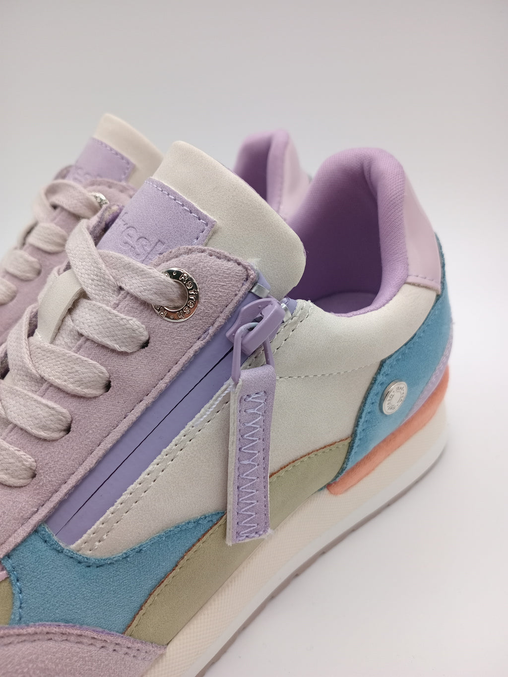 TÊNIS REFRESH LILAS CINZA AZUL TECIDO ABERTURA ZIPER LATERAL