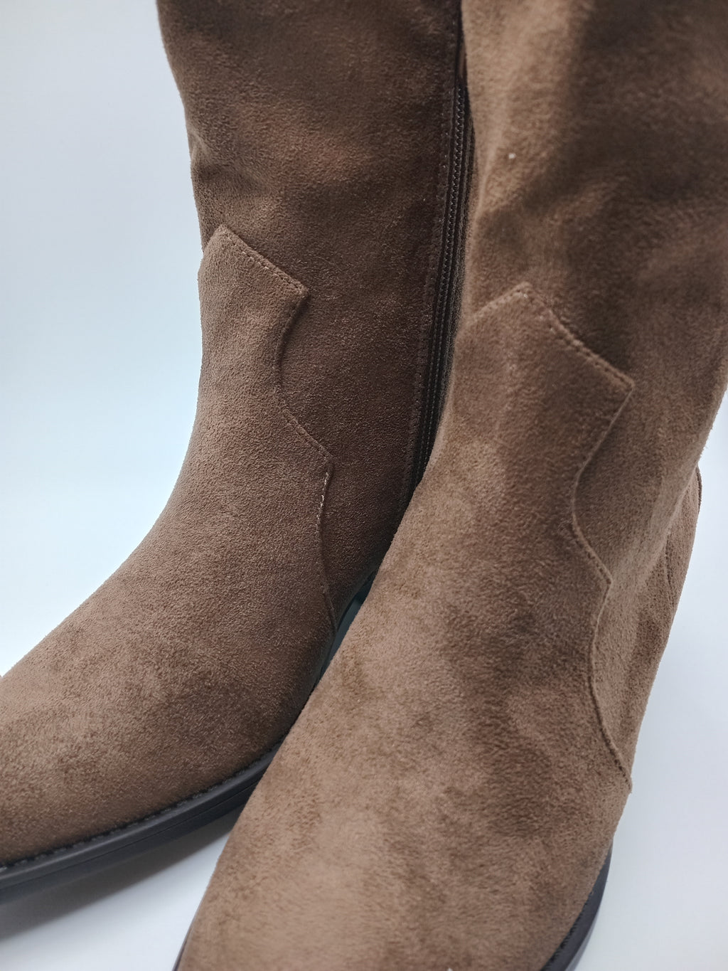 BOTA CAVALEIRA FINDLAY CASTANHO TAUPE CAMURÇA ZIPER BICUDO MONTARIA