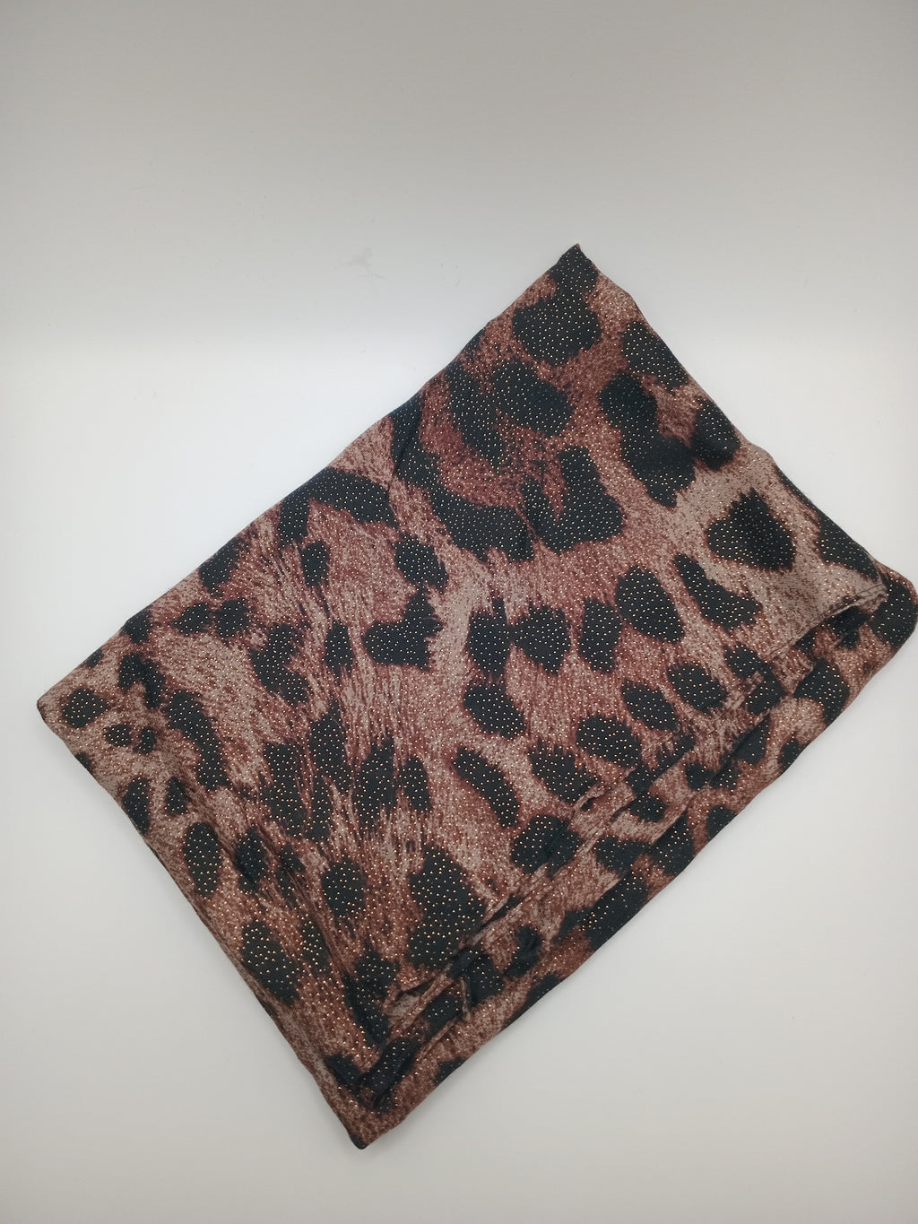 LENÇO LEOPARDO BRILHO ANIMAL PRINT CACHECOL