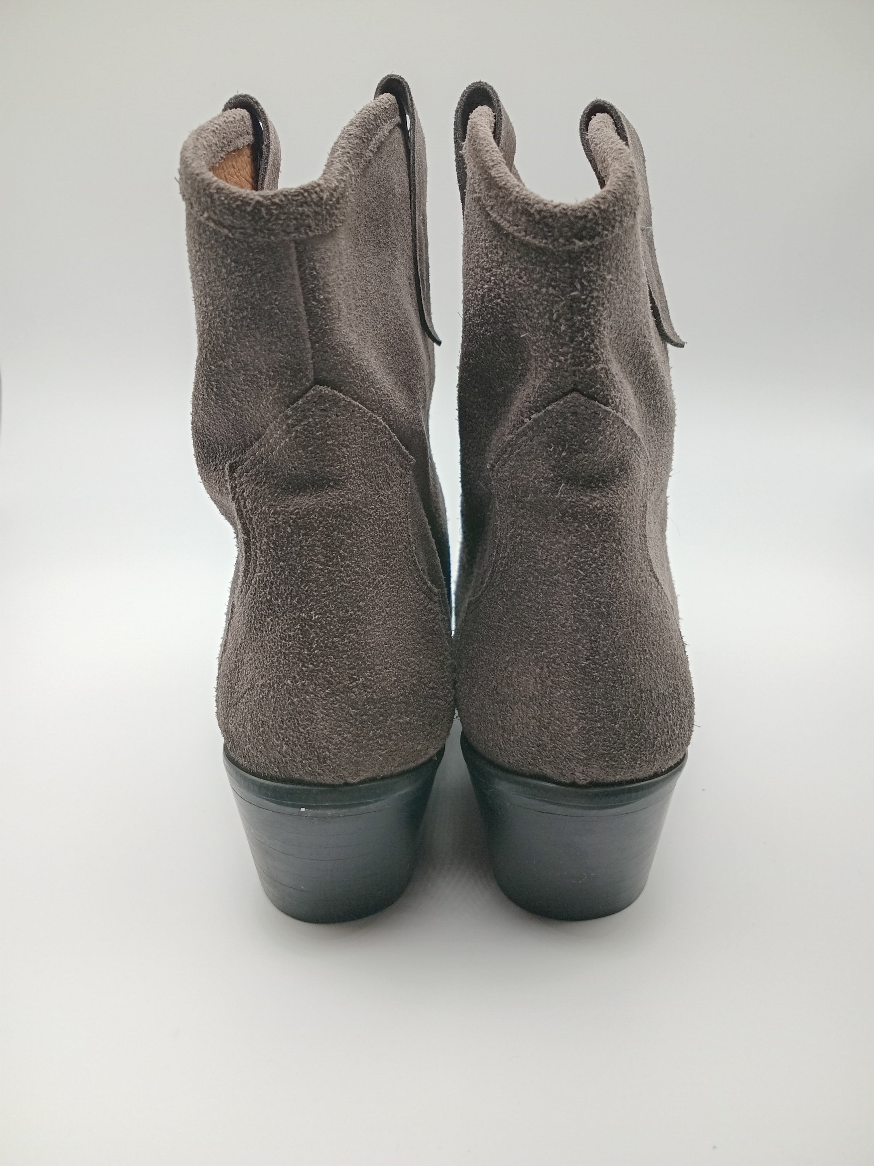 BOTA TEXANA BEAT SHOES CINZA COURO LISO BICUDO PONTA METAL