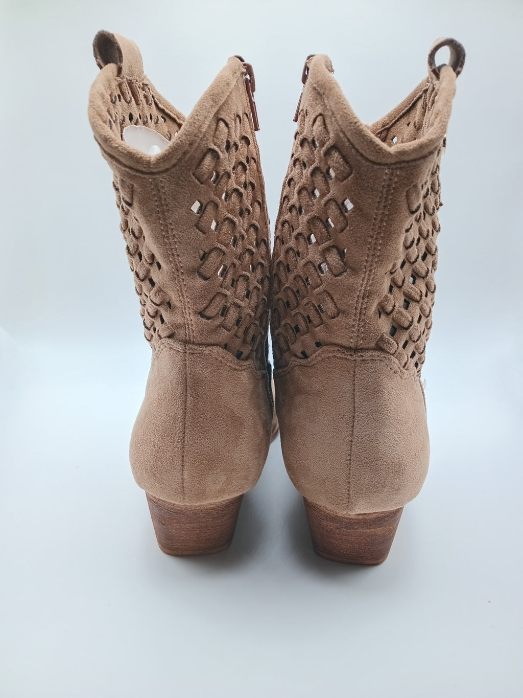 BOTA TEXANA MACADI CASTANHO CAMURÇA MACRAME BICUDO QUADRADO ZIPER
